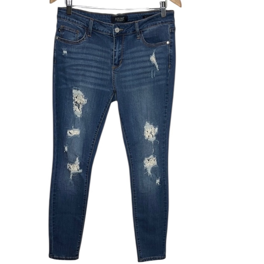 Judy Blue Distressed Skinny Fit Jeans Stretch Women Size 11/30